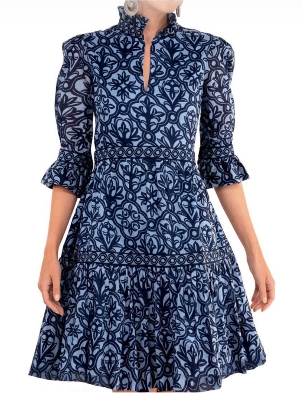 Gretchen Scott Cotton Blue Teardrop Dress Wall of Secrets Dress Size XS